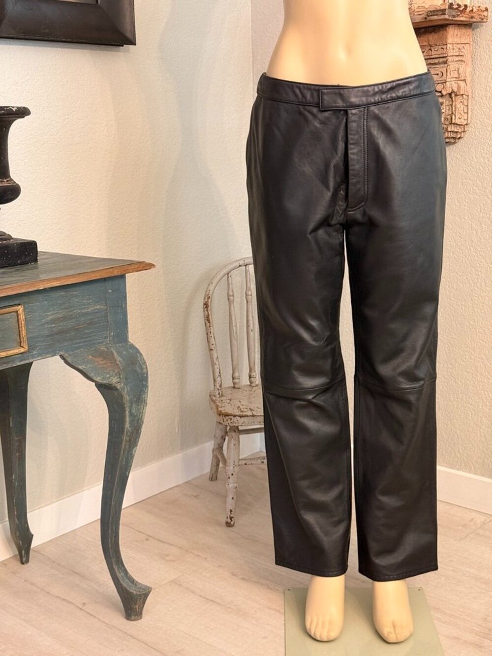 GARSEN LEATHER PANTS w/ Adjustable Waist and Velcro Closure
